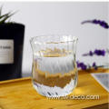 ribbed 400 ml tea cup tumbler glass set